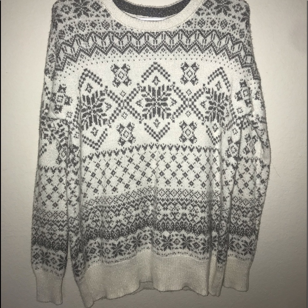 White and Grey Vintage Sweater